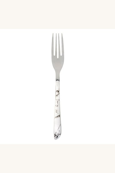 Comerivo Furculiță mare din oțel inoxidabil cu mâner marble, 21,5 cm