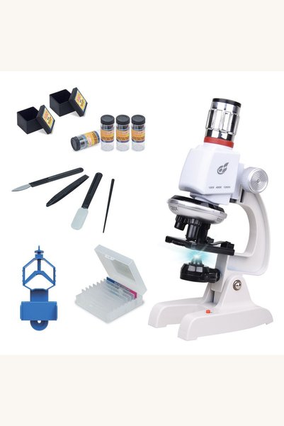 Comerivo Microscop portabil cu marire pana la 1200x si lumina, in valiza cu a...