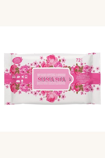 Comerivo Servetele umede cu aroma de flori pentru maini si corp, 72 bucati