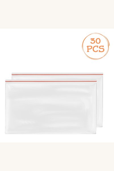 Comerivo 30 pungi transparente cu fermoar ziplock pentru organizare - 20x28cm