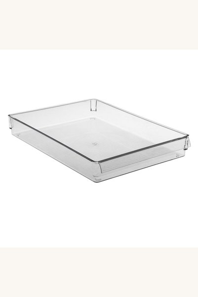 Comerivo Cutie Depozitare Frigider cu Maner, Plastic Transparent 36x25x5cm