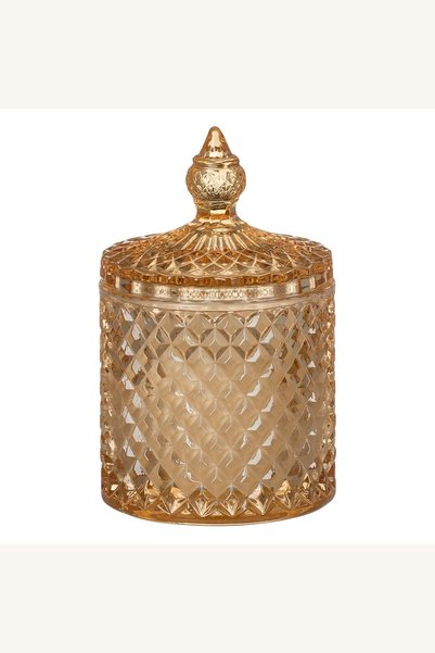 Comerivo Lumanare alba aromatica cu vanilie, recipient sticla texturata si ca...