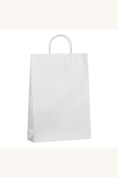 Comerivo Punga cadou kraft alba cu manere, 33x10x46cm, ambalaj elegant