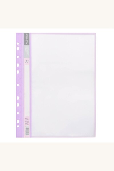Comerivo Mapa cu 20 de folii transparente A4 mov pastel, cu gauri pentru bibl...