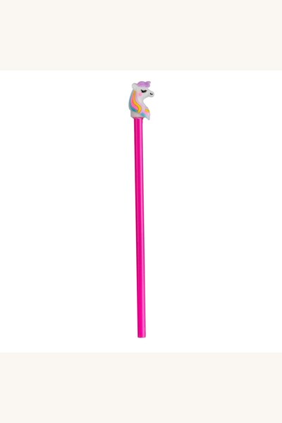 Comerivo Creion roz 20cm cu figurina unicorn colorata pentru copii