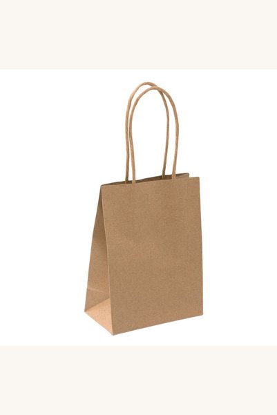 Comerivo Punga kraft maro cu manere pentru cadouri - 10.8x6.4x14.6cm