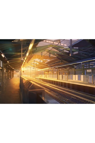OEM Poster Train Station Anime 5k, 61x90 cm, poster17018