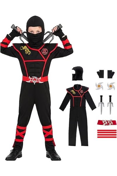 TAPIT Kids Ninja Costumes Set Halloween Ninja Cosplay Costume with Luxury Nin...