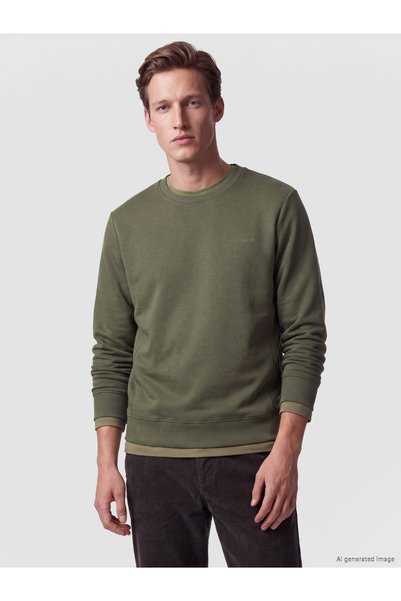 LC Waikiki Özmarka New Season Khaki Crew Neck Men's Sweatshirt