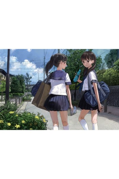 OEM Poster Anime Girl Going School In Uniform, 61x90 cm, poster20780