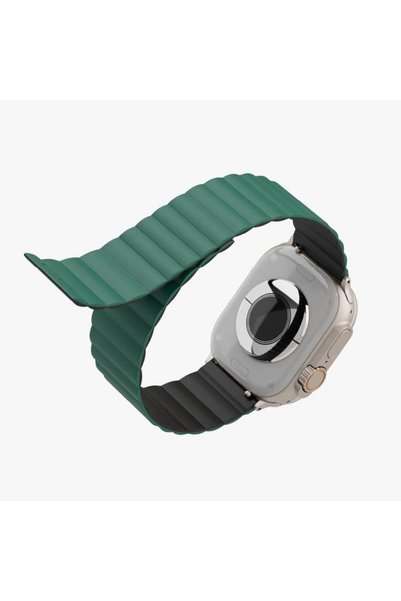 Levelo Apple Watch Strap Silicone Magnetic 42/44/45/49mm Lefelo - Black/Green