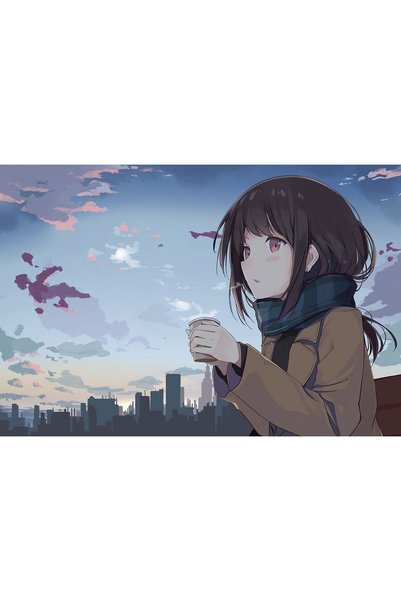 OEM Poster Fată Anime ținând ceai în aer liber, 61x90 cm, poster21165