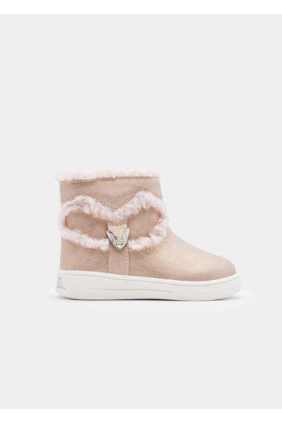 MAYORAL SHOES Μαγιόραλ Βρεφικά Μποτάκια Γούνινα Ροζ-Χρυσά