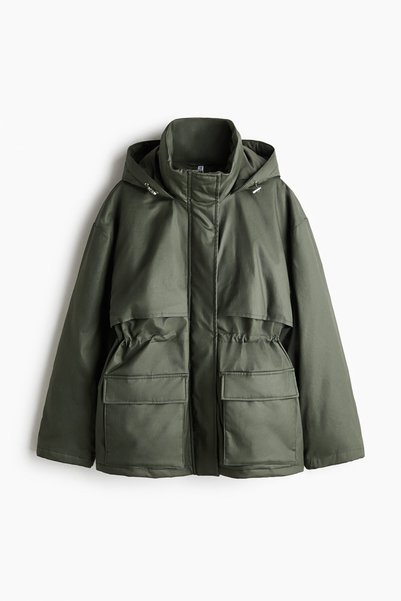 H&M Dolgulu Gabardin Parka