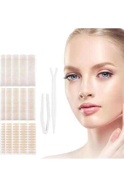 MAKINGTEC Eyelid Lift Strips, 480 Lace Double Patches With Forked Bar And Twe...
