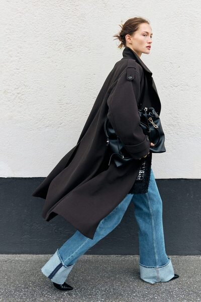 H&M Boru Yakalı Oversize Kaban