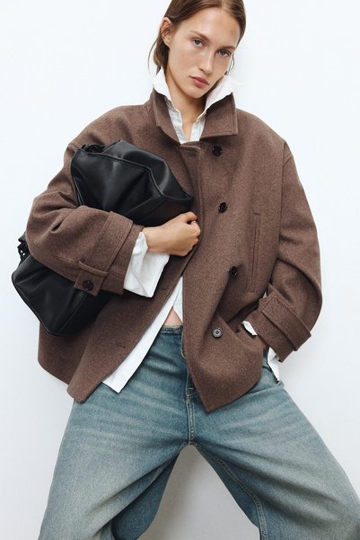 H&M Boru Yakalı ve Kuşaklı Ceket