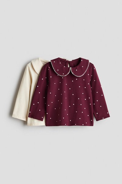 H&M 2'li Pamuklu ve Yakalı Üst