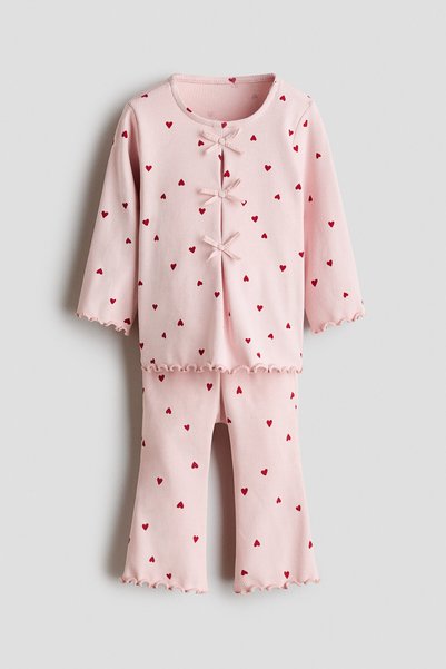 H&M 2 Parçalı Pamuklu ve Ribanalı Set