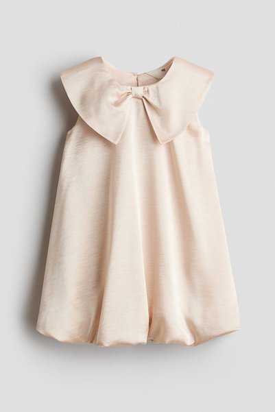 H&M Yakalı Saten Elbise