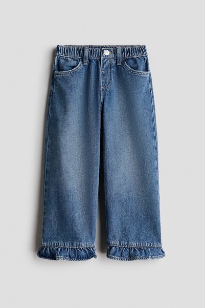 H&M Fırfırlı Kot Pantolon Loose Fit