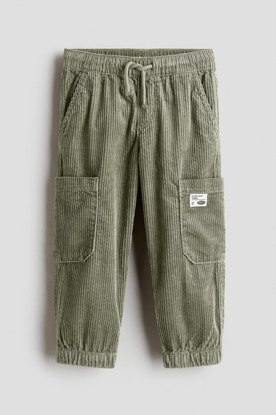 H&M Fitilli Kadife Kargo Pantolon
