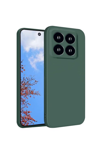 OEM Husă pentru Xiaomi 14 Liquid Silicone, Protecție Antișoc, Verde