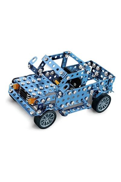 Salma Set de constructie metalic Aoie Gainian, 308 piese, masina albastra, pe...