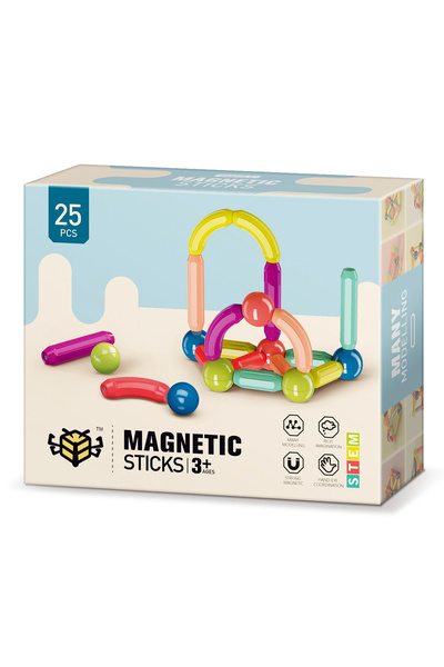ETOY Set de joaca magnetic STEM, pentru constructii creative - 25 piese magne...