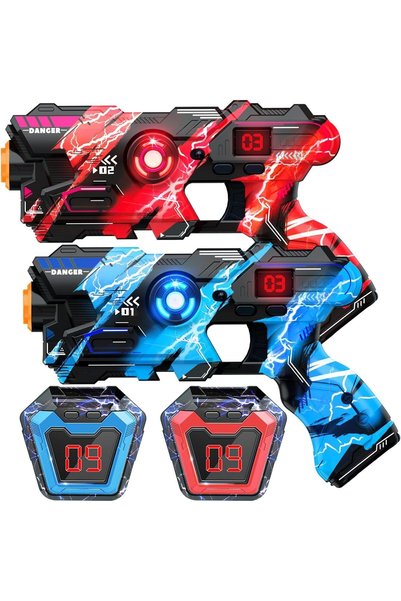 SARALMA Pistol de jucarie Laser Tag, efecte luminoase si sunete, Include 1 pi...