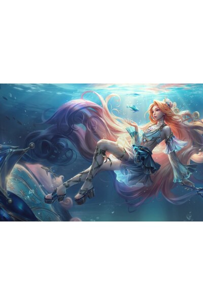 OEM Постер Prestige Ocean Song Seraphine League Of Legends 4k, 61x90 см, post...