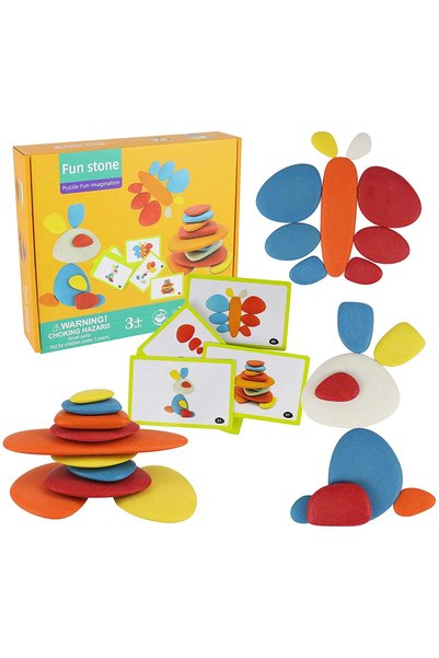 ETOY Set de pietre curcubeu pentru stimularea imaginatiei copiilor