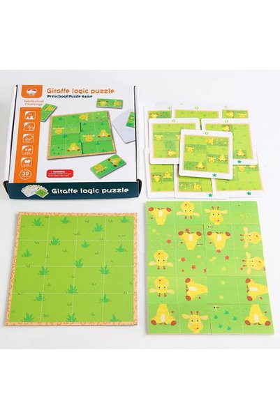 sallma Joc Puzzle logic de potrivire a imaginilor, model Girafa - 15 piese