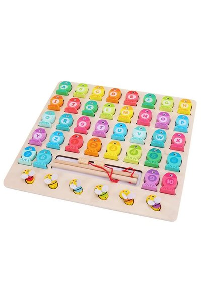 SARALMA Joc magnetic de pescuit, Montessori, Alfabet si Albinute