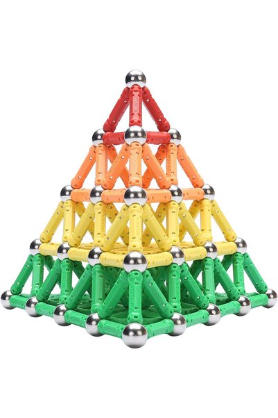 ETOY Magneti de jucarie cu 230 de Piese multicolore, Bete si Blocuri Magnetic...