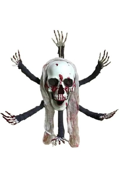 TAPIT Halloween Skull Decorations,Hanging Skull Heads with 6 Skeleton Hands,S...