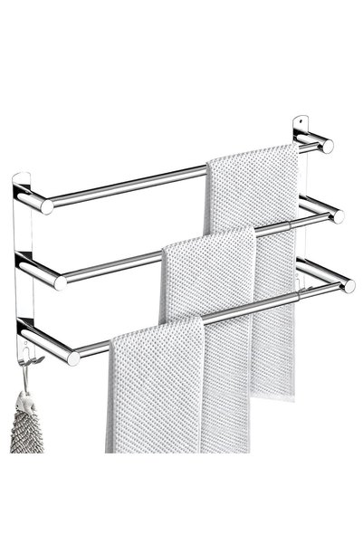 Noonedibs Suport pentru prosoape extensibil de 43-75 cm, din oțel inoxidabil,...