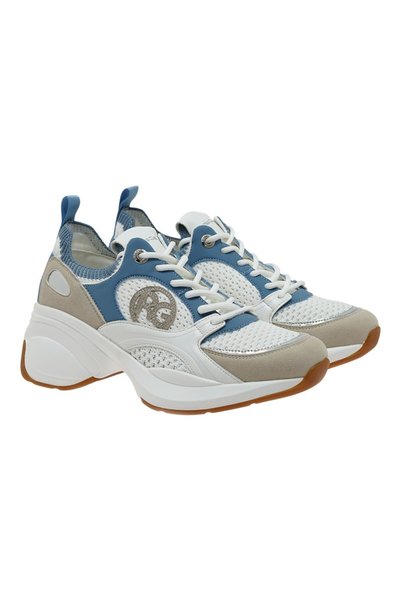 Renato Garini Γυναικεία Παπούτσια Sneakers 650-19R Λευκό Σιέλ W119R6503481