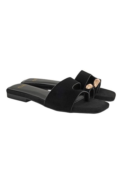 Exe Shoes Γυναικεία Παπούτσια FLATS MULES 59H-070 Μαύρο Καστόρι W459H0702004
