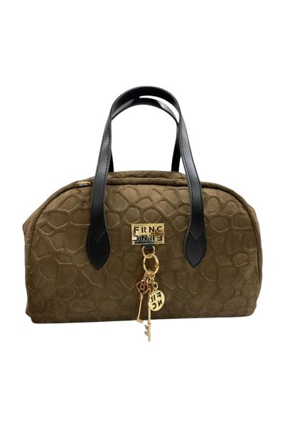 FRNC FRANCESCO Τσάντα Γυναικεία Χειρός-Ώμου LARGE CLAVIS BOWLING BAG 2029 COF...