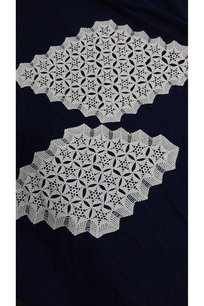 Papatyam 55 X 33 1 Piece 45 X 27 1 Piece Crochet Coffee Table Cover Made of C...