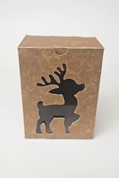 Art Shop by BellaStorebymylivyy Cutie cadou Crăciun cu fereastră Ren – 5x5x10...