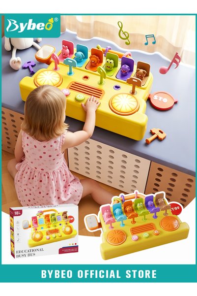 BYBEO 8-in-1 Montessori Toy, Baby Musical Toy, Toddler Drum Toy with Music an...