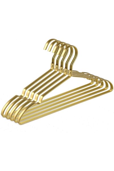 Noonedibs Un set de 20 de umerașe, fier-aluminiu 42cm, umerașe metalice aurii...