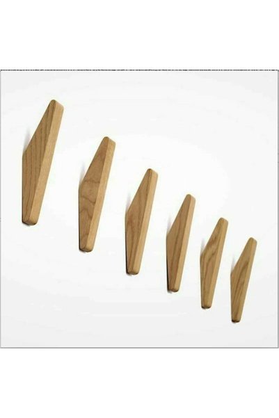 Noonedibs Set 6 carlige vintage lemn haine, capacitate 5kg, perete multifunct...
