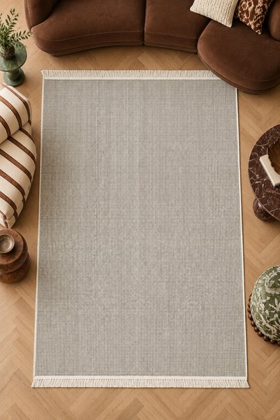 Rugs Modern Halı CASA Lucca Covoare decorativ cu franjuri, gri crem, cu model...