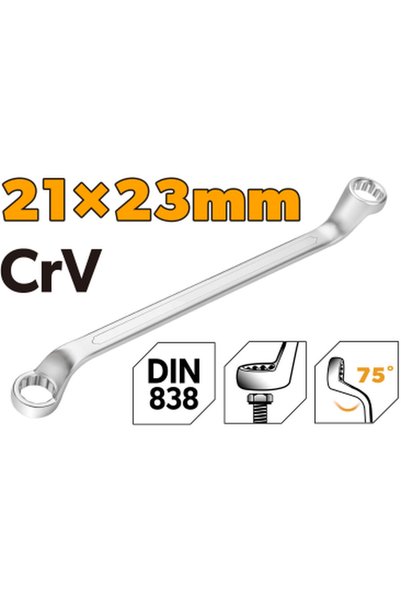 TOLSEN مفتاح ربط مزدوج الحلقة Cr-V CP DIN 21x23mm