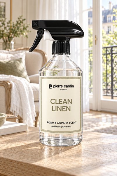 Pierre Cardin Room & Laundry Scent Spray Clean Linen 500 ml - Temiz Çamaşır Ferahlığı Oda ve Çamaşır Kokusu Spreyi