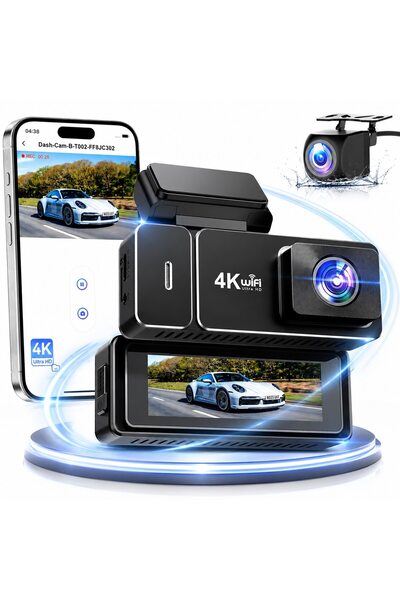 Vala Tech ®️ Car Dashboard Camera, Wi-Fi, 4K Resolution, Dual 1080P FullHD Wa...