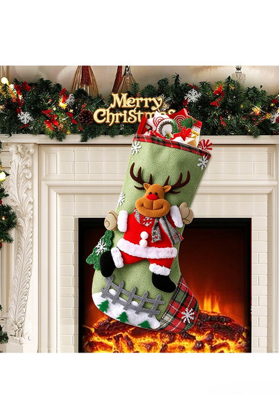 GGEROU 1 pieces Christmas Stockings Xmas Stockings Gift Bags 3D Cute Snowman ...